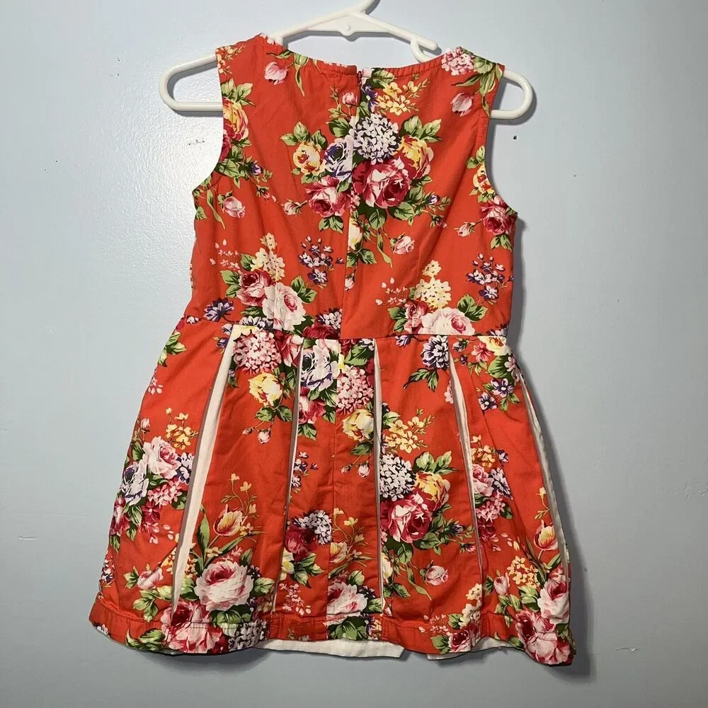 Ginger Snaps Dress Girls‎ Size 4 Floral Preppy Casual Pleated Knee Length